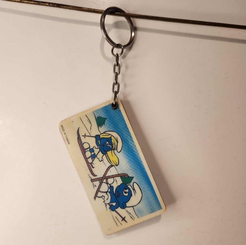 5” Vintage Smurfs Color Comic Double Sided Keychain